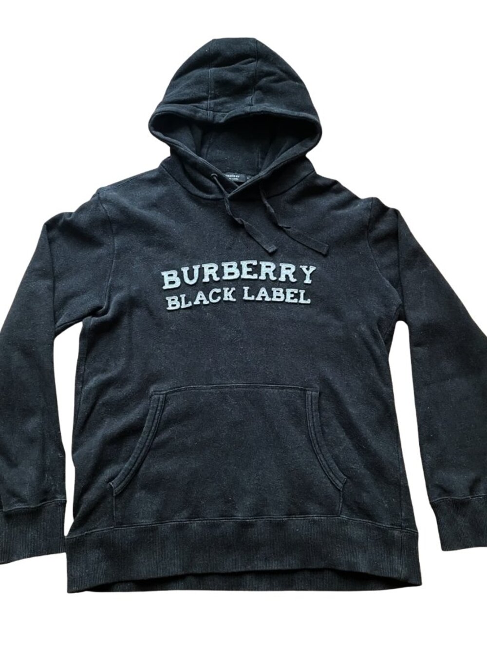 Burberry Black Label Pullover Applique Hoodie Mens Medium